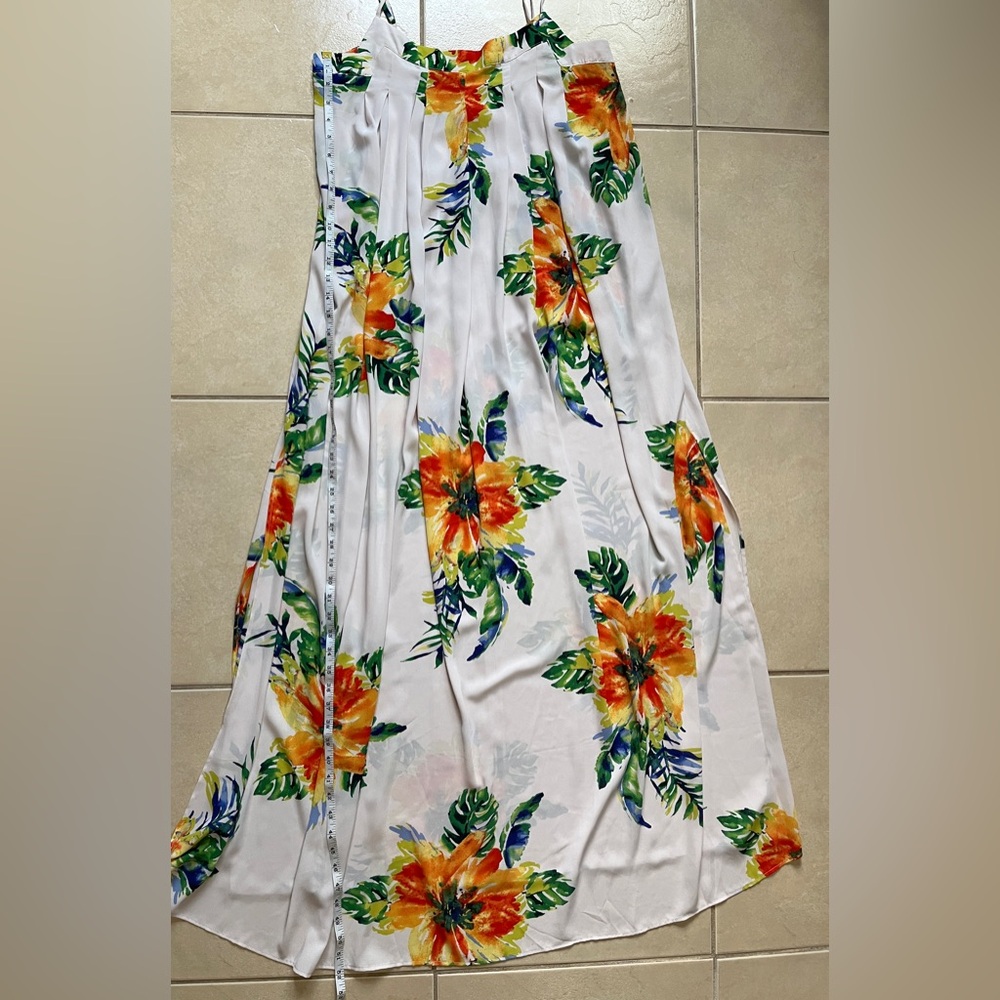 ARK & CO FULL LENGTH SPAGHETTI STRAP MULTI-FLORAL PRINT MAXI DRESS SIZE, L Beach - Picture 7 of 16